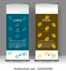 Roll up banner stand design, para folletos, volantes, infografías. publicidad moderna. ilustración vectorial