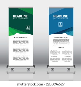 Roll up banner stand template design, for brochure, flyer, infographics. modern advertising. vector illustration