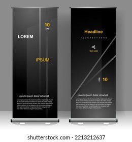 Roll up banner stand design, para folletos, volantes, infografías. publicidad moderna. ilustración vectorial