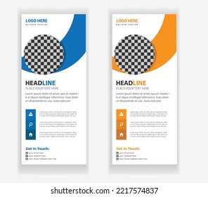 Roll up banner stand template design, business roll up banner design