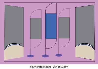 Roll up banner stand template design