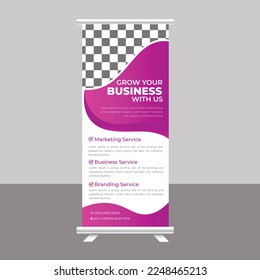 Roll-Up Banner Stand Template Design, Business Flyer, Display, X-Banner, Flag-Banner und Titelpräsentation für Mehrzweck-Anwendungen