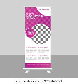 Roll Up Banner Stand Template Design, Business Flyer, Display, X-banner, Flag-banner, and Cover Presentation for Multipurpose