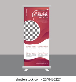 Roll Up Banner Stand Template Design, Business Flyer, Display, X-banner, Flag-banner, and Cover Presentation for Multipurpose