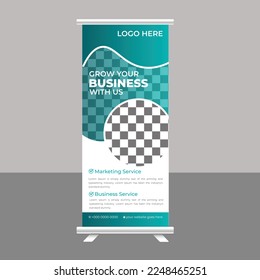 Roll Up Banner Stand Template Design, Business Flyer, Display, X-banner, Flag-banner, and Cover Presentation for Multipurpose