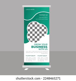 Roll Up Banner Stand Template Design, Business Flyer, Display, X-banner, Flag-banner, and Cover Presentation for Multipurpose