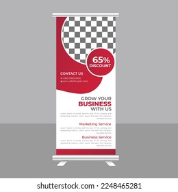 Roll Up Banner Stand Template Design, Business Flyer, Display, X-banner, Flag-banner, and Cover Presentation for Multipurpose