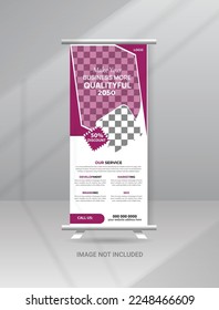 Roll-Up Banner Stand Template Design, Business Flyer, Display, X-Banner, Flag-Banner und Titelpräsentation für Mehrzweck-Anwendungen
