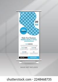 Roll Up Banner Stand Template Design, Business Flyer, Display, X-banner, Flag-banner, and Cover Presentation for Multipurpose