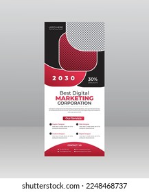 Roll Up Banner Stand Template Design, Business Flyer, Display, X-banner, Flag-banner, and Cover Presentation for Multipurpose