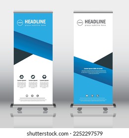 Roll up banner stand design, para folletos, volantes, infografías. publicidad moderna. ilustración vectorial