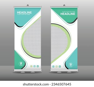 Bannerstanddesign aufrollen. Unternehmensfortbildung. Standarddesign. Banner-Vorlage. 