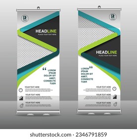 Roll up banner stand template design. Standee Design. Banner Template.  Business Roll Up.