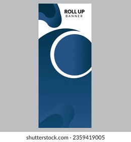  Diseño de la plantilla del soporte de banners para el despliegue, diseño de banners azules,
 publicidad, extracción, fondo de polígono, ilustración vectorial,