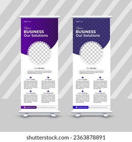 Roll-up-Banner-Ständer-Design, Geschäftsbroschürenflyer, Infografiken, Präsentation, Werbung, Marketing, Werbung, Poster, Hintergrund