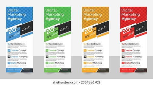 Roll up banner stand template design, Blue banner layout, advertisement, pull up, polygon background, vector illustration, business flyer, display, x-banner, flag-banner, infographics, presentation
