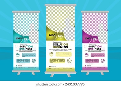 Roll up banner stand template design, banner template, business flyer, display, x-banner, flag-banner,