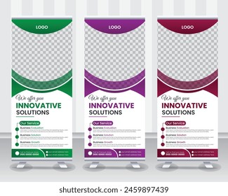 Roll up banner stand template design
