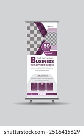 Roll up banner stand template design, Roll up banner layout, advertisement, pull up presentation