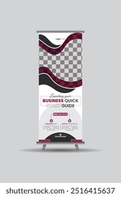 Roll up banner stand template design, Roll up banner layout, advertisement, pull up presentation