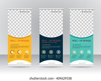 Roll up banner stand template design
