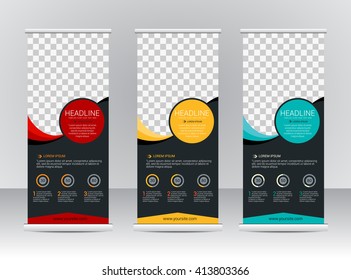 Roll up banner stand template design