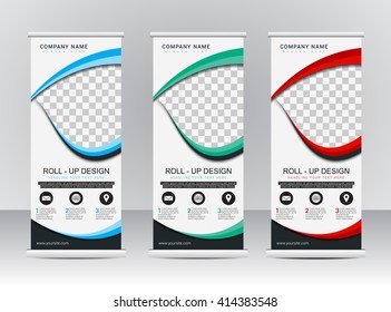 Roll up banner stand template design