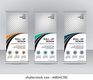 Roll up banner stand template design