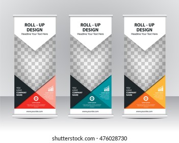 Roll up banner stand template design