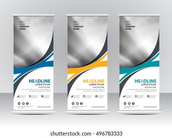Roll up banner stand template design