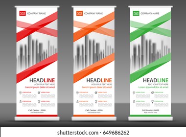 Roll up banner stand template design advertising stand