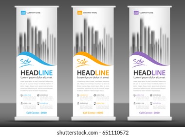 Roll up banner stand template design, x-banner layout