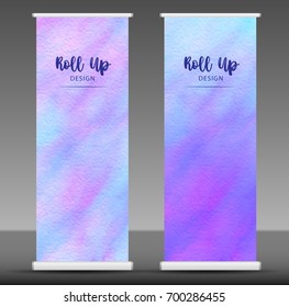 Roll up banner stand template design, business flyer, paint background, advertising, x-banner layout, modern creative concept