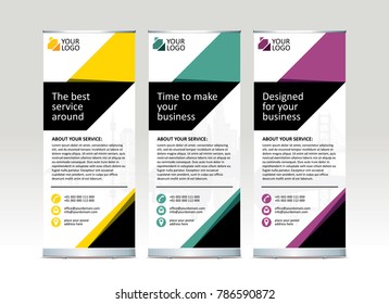 Roll up banner stand template design - vector illustration