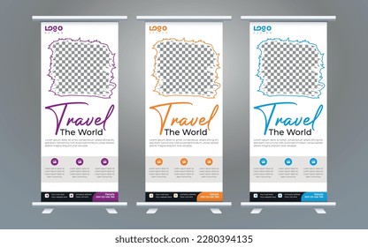 Roll up banner stand template, stand design,banner template, Yellow banner, advertisement,flyer design,vector illustration