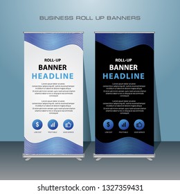 Roll Up Banner Stand Template Design.Modern Standing Banner Business Template.