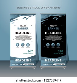 Roll Up Banner Stand Template Design.Modern Standing Banner Business Template.