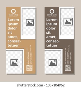 Roll up banner stand template. layout Abstract background for design, business, education, advertisement. Brown color. space for photo collage. Business banner