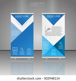 Roll up banner stand. Vector. Business brochure flyer design.Business brochure flayer.