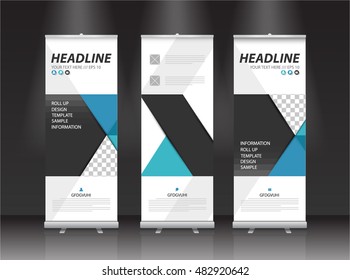 Roll up banner stand vector design. 