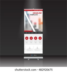Roll up banner stand vector design. 
