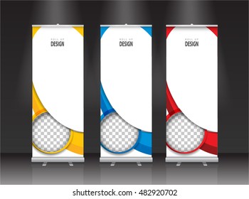 Roll up banner stand vector design. 