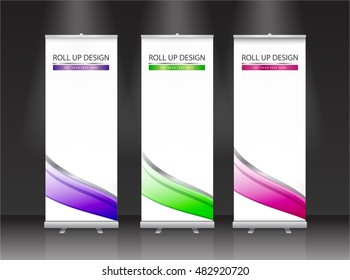 Roll up banner stand vector design. 