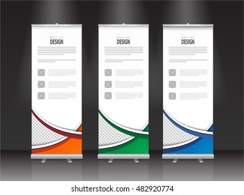 Roll up banner stand vector design. 