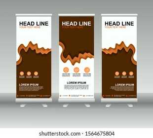 Roll up banner stand. Vertical Vector template design. Modern Flag Banner Design with abstract background can be used for Annual Report, Cover, Flyer, Magazine, Presentation, Poster, Website