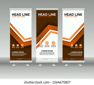 Roll up banner stand. Vertical Vector template design. Modern Flag Banner Design with abstract background can be used for Annual Report, Cover, Flyer, Magazine, Presentation, Poster, Website