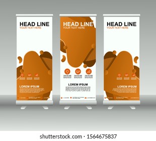 Roll up banner stand. Vertical Vector template design. Modern Flag Banner Design with abstract background can be used for Annual Report, Cover, Flyer, Magazine, Presentation, Poster, Website