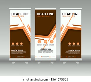 Roll up banner stand. Vertical Vector template design. Modern Flag Banner Design with abstract background can be used for Annual Report, Cover, Flyer, Magazine, Presentation, Poster, Website