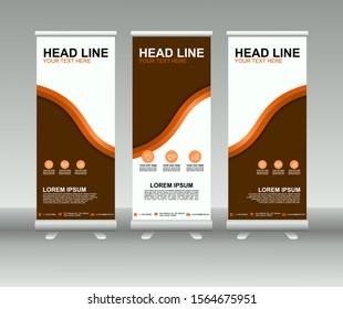 Roll up banner stand. Vertical Vector template design. Modern Flag Banner Design with abstract background can be used for Annual Report, Cover, Flyer, Magazine, Presentation, Poster, Website
