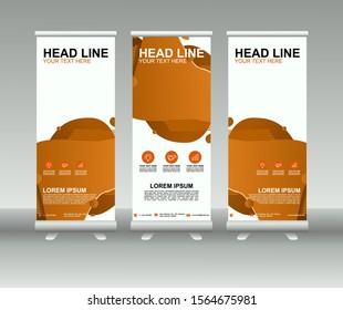 Roll up banner stand. Vertical Vector template design. Modern Flag Banner Design with abstract background can be used for Annual Report, Cover, Flyer, Magazine, Presentation, Poster, Website